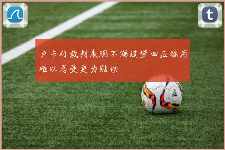 卢卡对裁判表现不满追梦回应称用难以忍受更为贴切